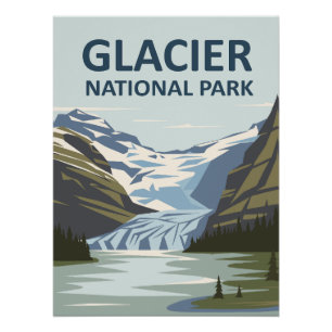 Glacier National Park Travel Art Poster