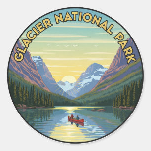Glacier National Park Travel Classic Round Sticker