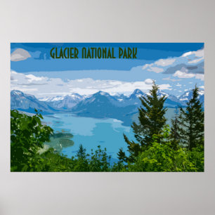 Glacier National Park Vintage Poster