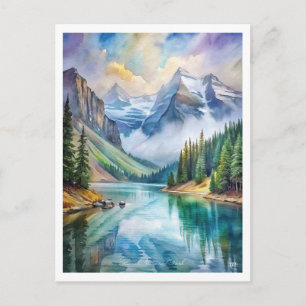 Glacier National Park Watercolor  Postcard
