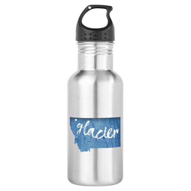 Glacier National Park Wood Grain 532 Ml Water Bottle (Front)