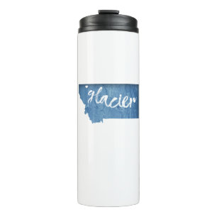 Glacier National Park Wood Grain Thermal Tumbler