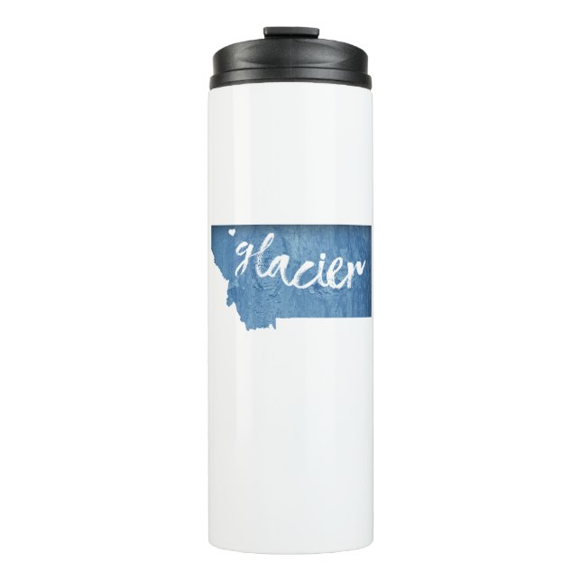 Glacier National Park Wood Grain Thermal Tumbler (Front)