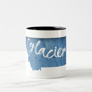 Glacier National Park Wood Grain Two-Tone Coffee Mug