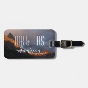 Glacier NP Sunrise Personalised Mr and Mrs Custom Luggage Tag