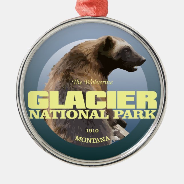 Glacier NP (Wolverine) WT Metal Tree Decoration (Front)