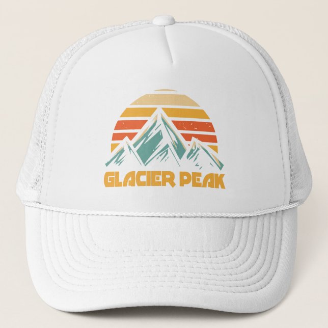 Glacier Peak Retro Turquoise Trucker Hat (Front)