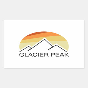 Glacier Peak Washington Retro Rectangular Sticker