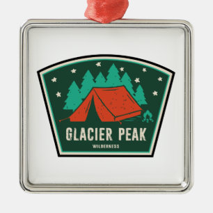 Glacier Peak Wilderness Camping Metal Tree Decoration
