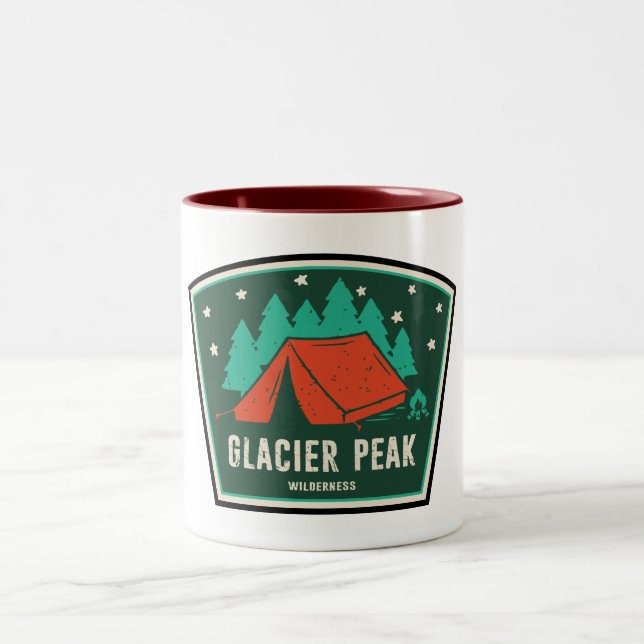 Glacier Peak Wilderness Camping Two-Tone Coffee Mug (Center)