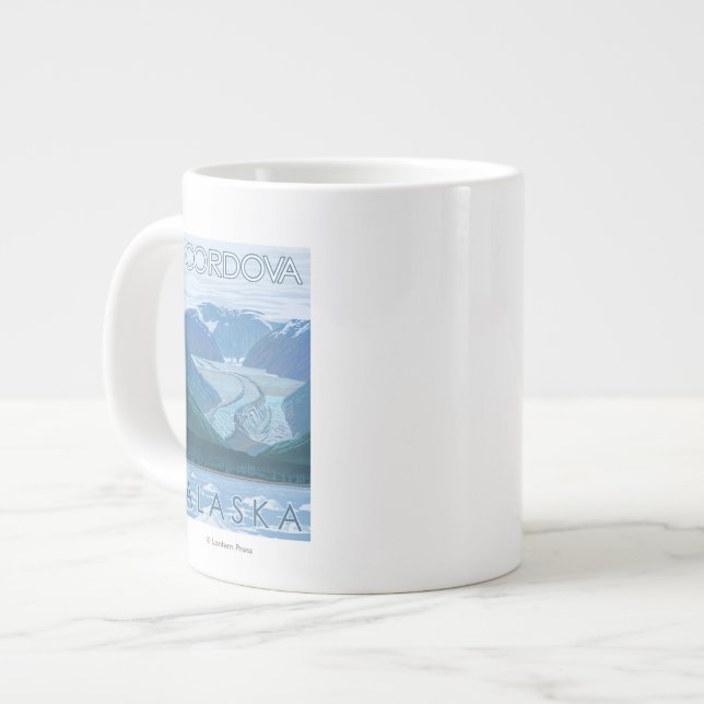 Glacier Scene - Cordova, Alaska Large Coffee Mug (Front Left)
