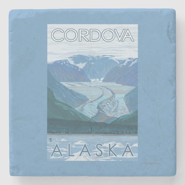 Glacier Scene - Cordova, Alaska Stone Coaster (Front)