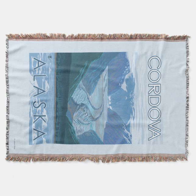 Glacier Scene - Cordova, Alaska Throw Blanket (Front)