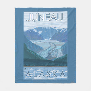 Glacier Scene - Juneau, Alaska Fleece Blanket