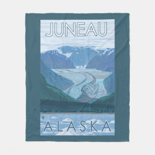 Glacier Scene - Juneau, Alaska Fleece Blanket