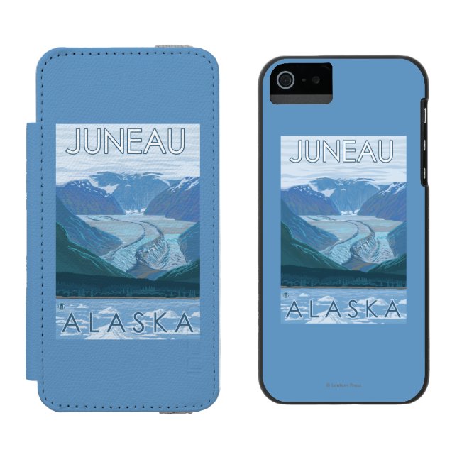 Glacier Scene - Juneau, Alaska Incipio iPhone Wallet Case (Side by Side)