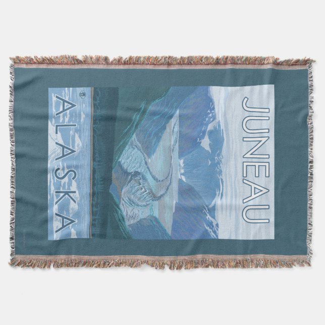 Glacier Scene - Juneau, Alaska Throw Blanket (Front)