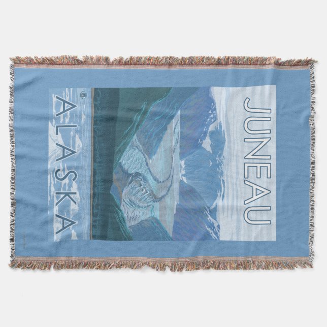 Glacier Scene - Juneau, Alaska Throw Blanket (Front)