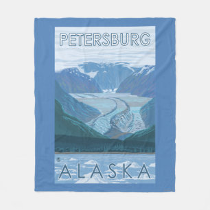 Glacier Scene - Petersburg, Alaska Fleece Blanket
