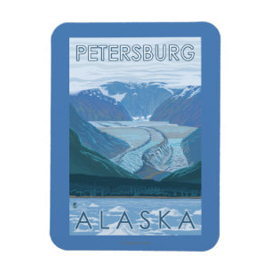 Glacier Scene - Petersburg, Alaska Magnet
