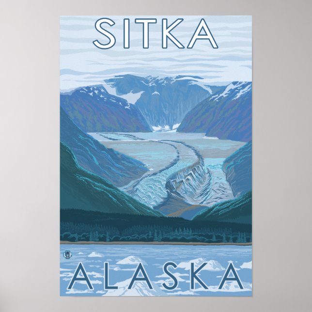 Glacier Scene - Sitka, Alaska Poster (Front)