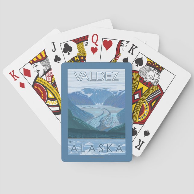 Glacier Scene - Valdez, Alaska Playing Cards (Back)