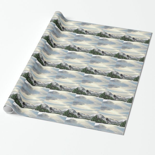 Glacier Snow Wrapping Paper (Unrolled)
