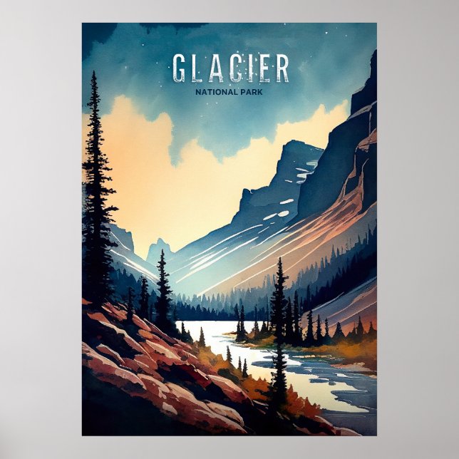 Glacier Watercolor Poster (Front)