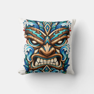 Glacier Wave Tiki Throw Pillow