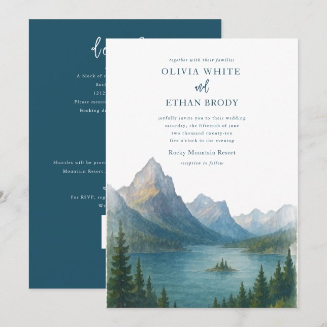 Glacier Wedding Invitation (Front/Back)