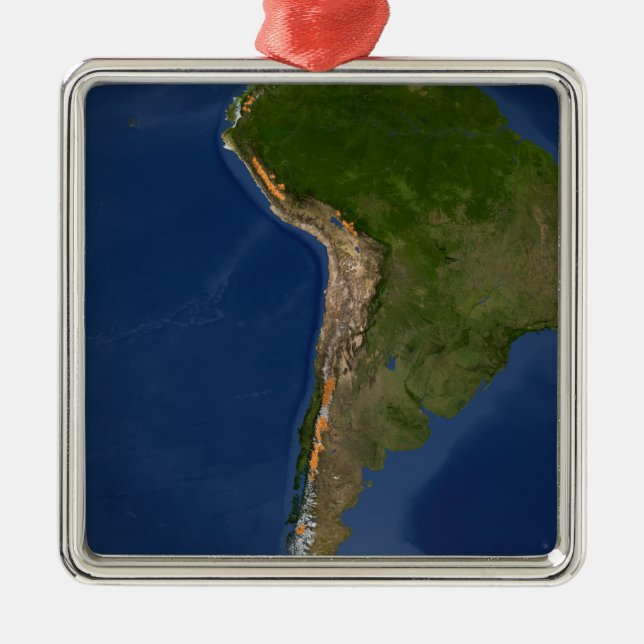 Glaciers in regions of South America Metal Tree Decoration (Front)