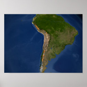 Glaciers in regions of South America Poster