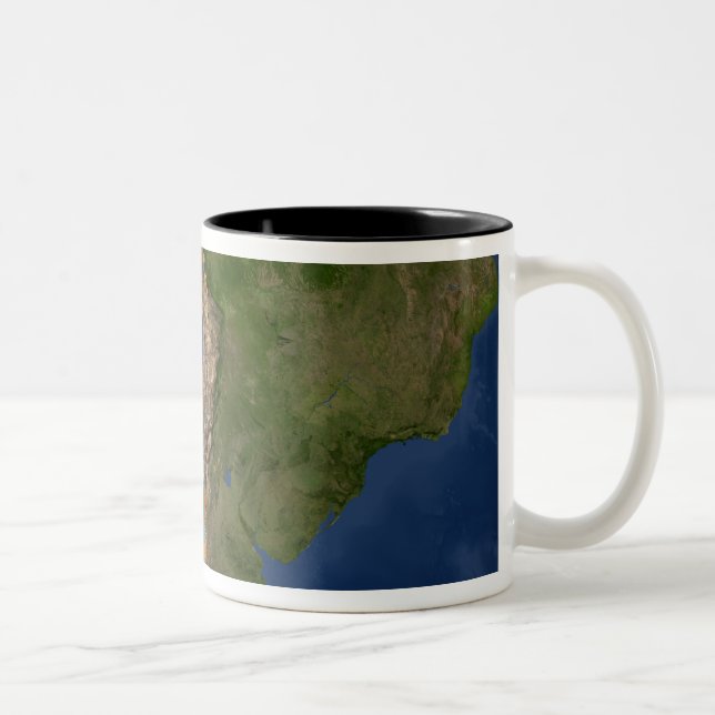 Glaciers in regions of South America Two-Tone Coffee Mug (Right)