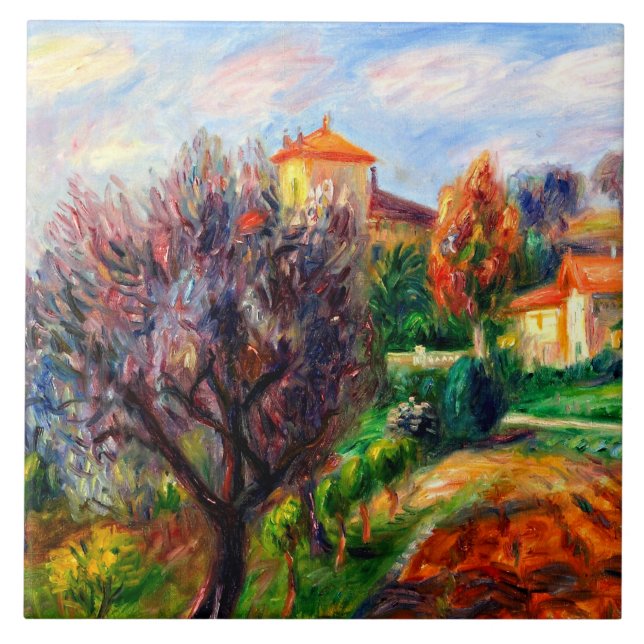 Glackens - Hillside with Olive Trees, Tile (Front)