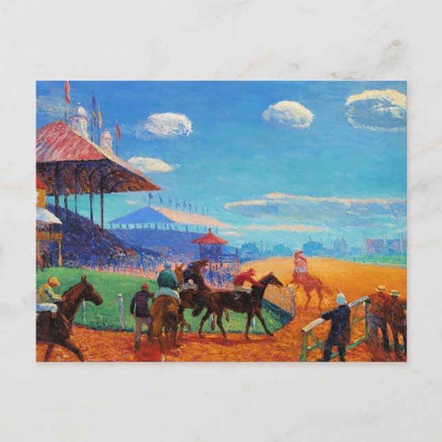 Glackens - Race Track, popular painting, Postcard (Front)