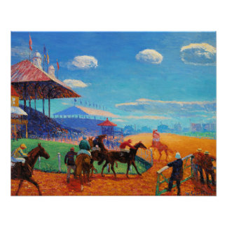Glackens - Race Track, popular painting, Poster