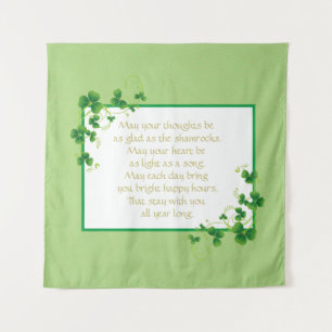 Glad As Shamrocks Irish Blessing  Tapestry