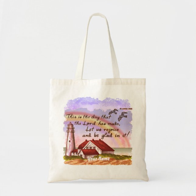 Glad Christian Lighthouse tote bag (Front)