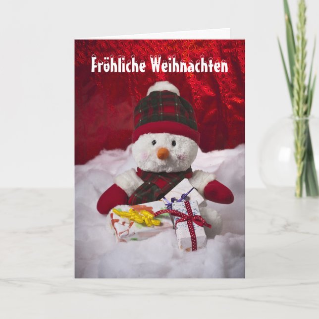 Glad Christmas Schneemann Holiday Card (Front)