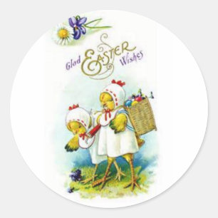 Glad Easter Wishes Classic Round Sticker
