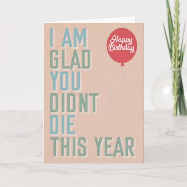 Glad - funny birthday card (Front)