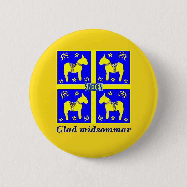 Glad Midsommar , 6 Cm Round Badge (Front)