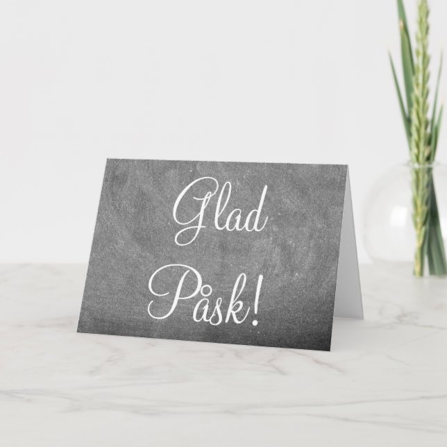 Glad Påsk Swedish Happy Easter Chalkboard Holiday Card (Front)