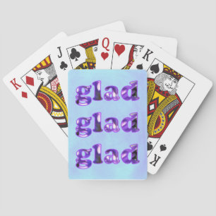 Glad playing cards on lavender blue