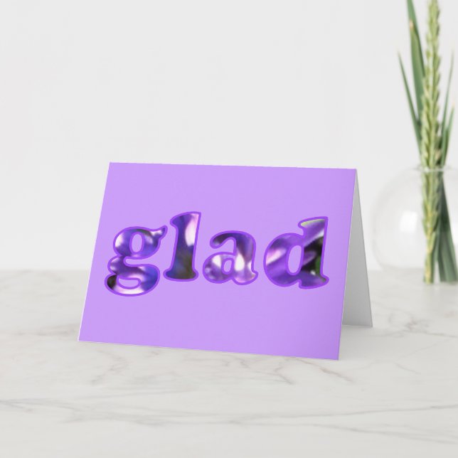 Glad, purple flowers, floral greeting cards (Front)