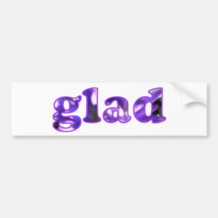 Glad spelled with purple flowers bumper sticker