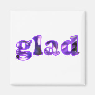Glad spelled with purple flowers magnets