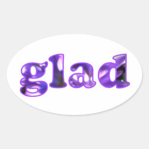 Glad spelled with purple flowers stickers