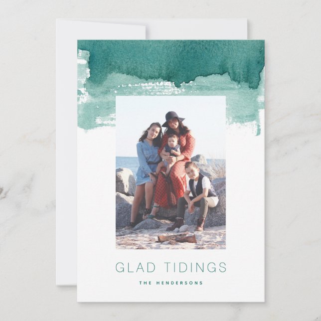 Glad Tidings Christmas Holiday Photo Card (Front)