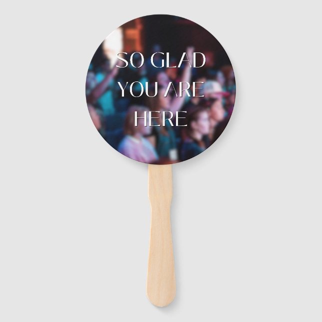 Glad you’re here Hand Fan (Front)